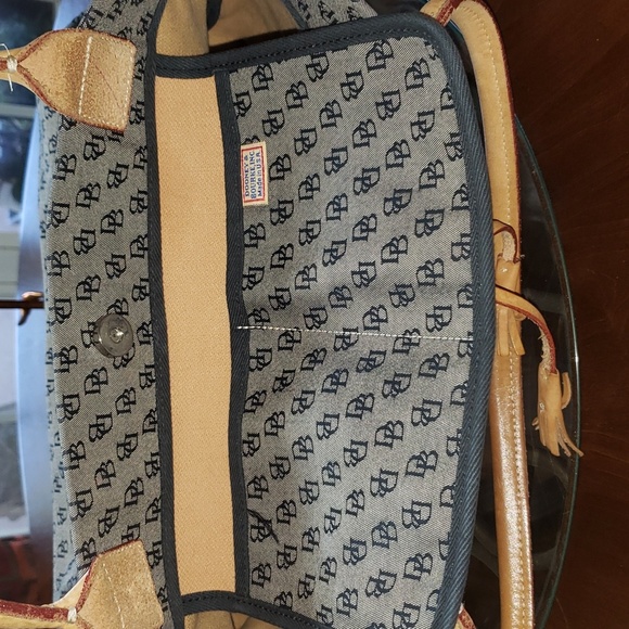 💘🖤💘 DOONEY & BOURKE KHAKI SIGNATURE MONOGRAM JACQUARD TASSEL DRAWSTRING BAG - Picture 8 of 15